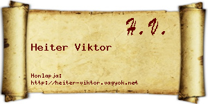 Heiter Viktor névjegykártya